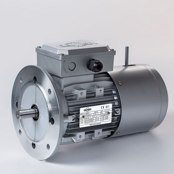 Motor eléctrico trifásico con freno Cemer 112B5 (ØEje motor 28 mm, ØBrida 250 mm), 3000 rpm, 220/380V, 5.5kW/7.5CV, IP54, Alta Eficiencia, tensión freno 220/380V (ca)